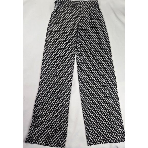 Black &‎ White Geometric Print Womens Pants By AGB XS Y2K Poly Spandex - Picture 1 of 8